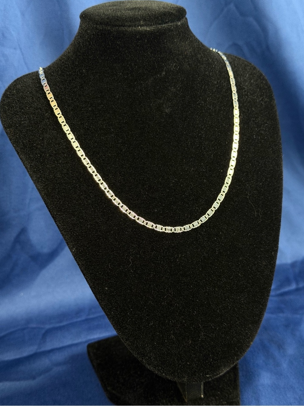 16” 3mm Sterling Silver Diamond Cut Mariner Link Chain